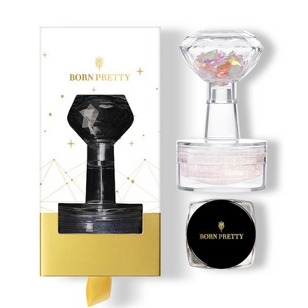 Born Pretty, Набор для стемпинг-дизайна Translucent Crystal, Red Glitter