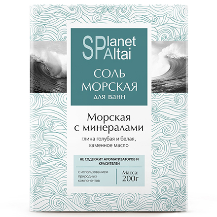 Planet SPA Altai, Соль для ванн «Морская с минералами», 200 г