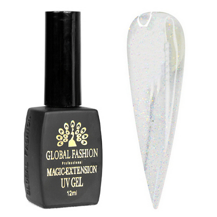 Global Fashion, Гель для наращивания ногтей Magic Extension №01, с шиммером, 12 мл