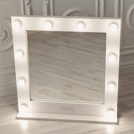 Lucas' Cosmetics, Зеркало для визажиста, 75х75 см, белое