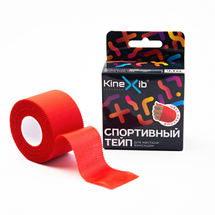 Kinexib, Спортивный тейп, 3,8 см, красный