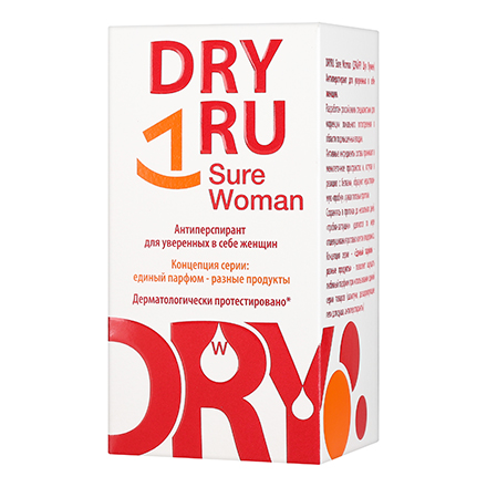 DRY RU, Антиперспирант женский Sure Woman, 50 мл