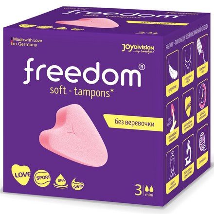 Freedom, Тампоны женские гигиенические Mini, 3 шт.