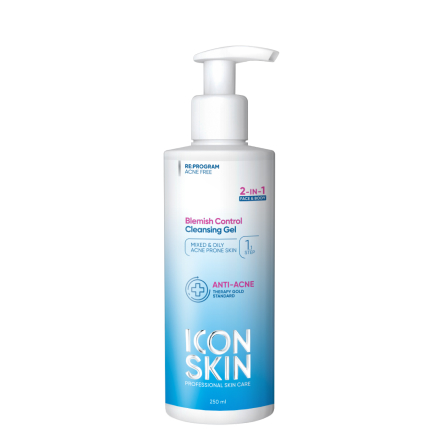 Icon Skin, Очищающий гель для лица и тела Blemish Control, 250 мл
