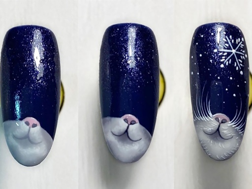 Мастер-класс: новогодние кошка, мишка и пингвин на ногтях